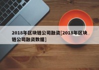 2018年区块链公司融资[2018年区块链公司融资数据]