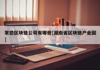 常德区块链公司有哪些[湖南省区块链产业园]