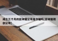 成立三个月的区块链公司是诈骗吗[区块链初创公司]