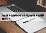 海口区块链骗局有哪些公司[海南区块链科技有限公司]