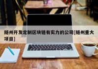 随州开发定制区块链有实力的公司[随州重大项目]